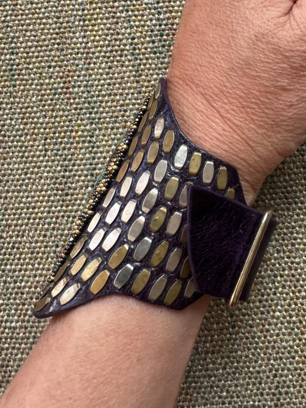Calleen Cordero Leather Cuff with Turquoise
